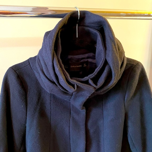 Zara Wool Coat - Navy - Picture 1 of 5